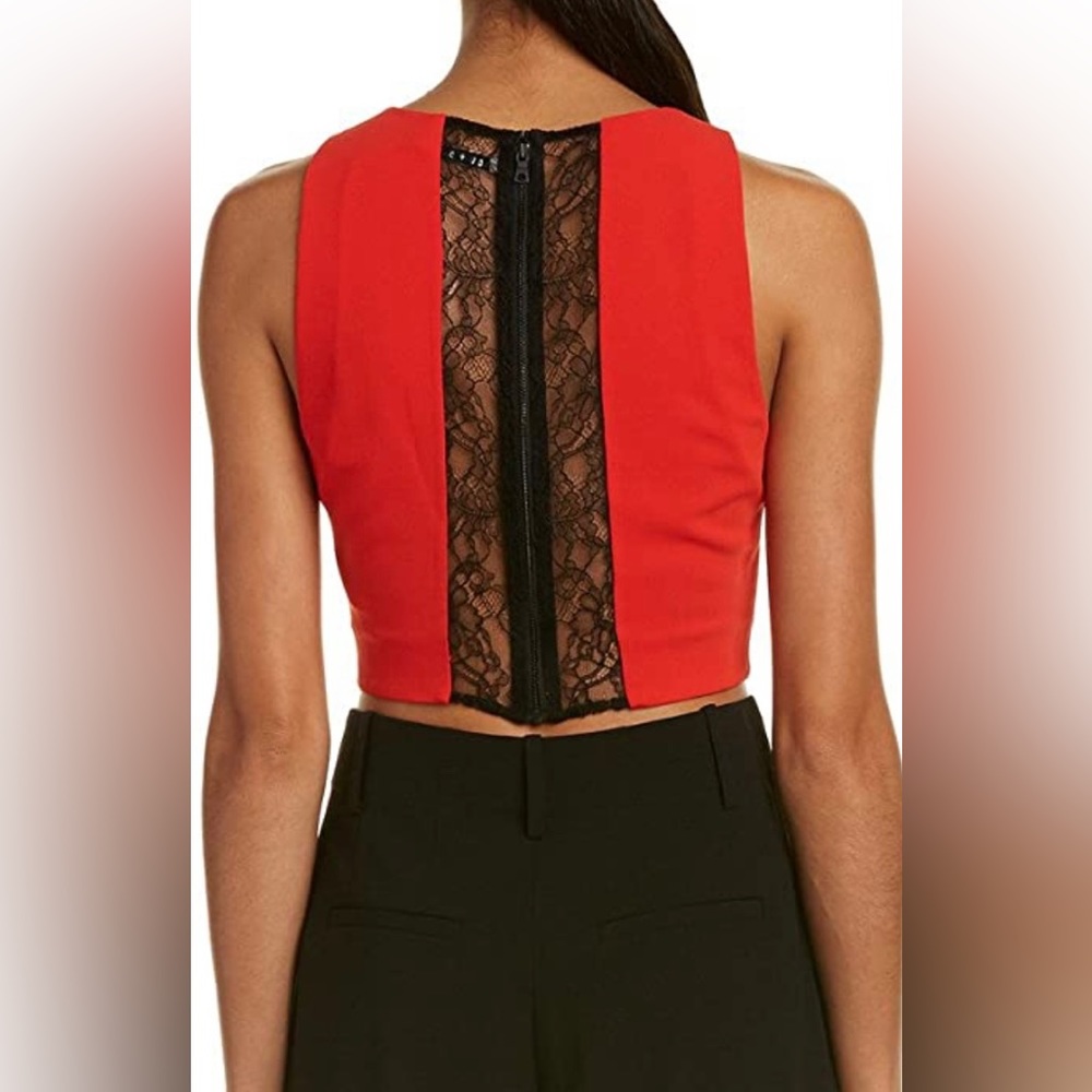 Alice + Olivia Poppy Black Lace Top sz 8